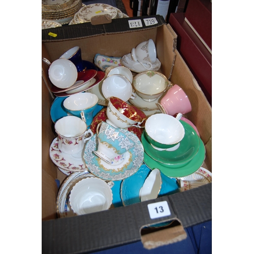 13 - QUANTITY OF DECORATIVE TEAWARE INCLUDING ROYAL ALBERT, AYNSLEY, ASHLEY, KUTSCHEN REUTHER, ETC