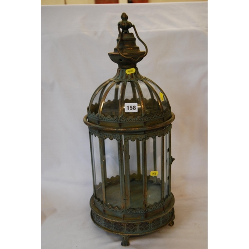 158 - GLAZED METAL HALL/STORM LANTERN (60cm) (8)