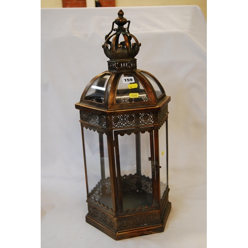 159 - GLAZED METAL HALL/STORM LANTERN (60cm)