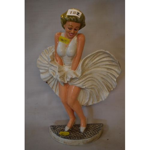 182 - CAST IRON MARILYN MONROE DOORSTOP (24cm)