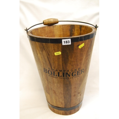 183 - METAL BANDED WOODEN BOLLINGER BUCKET (40)