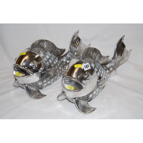 187 - PAIR OF FISH ORNAMENTS