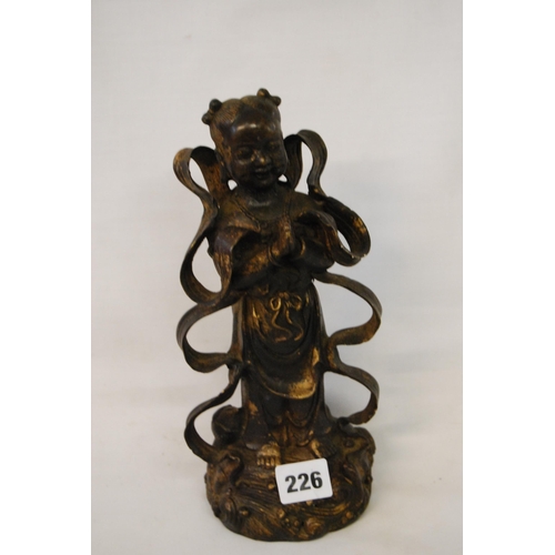 226 - BRONZE CHINESE PRAYING FIGURE