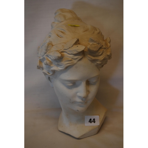 44 - ART NOUVEAU STYLE BUST OF MAIDEN WEARING A GARLAND