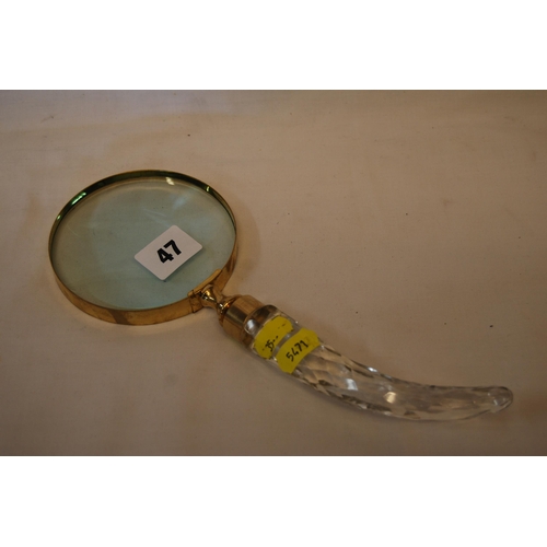 47 - GLASS HANDLED MAGNIFYING GLASS (35)