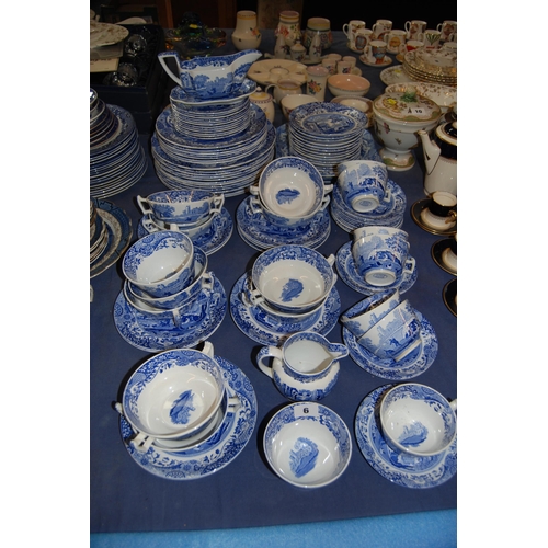 6 - COPELAND SPODE BLUE & WHITE ITALIAN DESIGN DINNER & BREAKFAST SERVICE (94 PIECES)