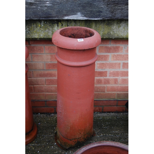 688 - TERRACOTTA CHIMNEY POT (A/F)