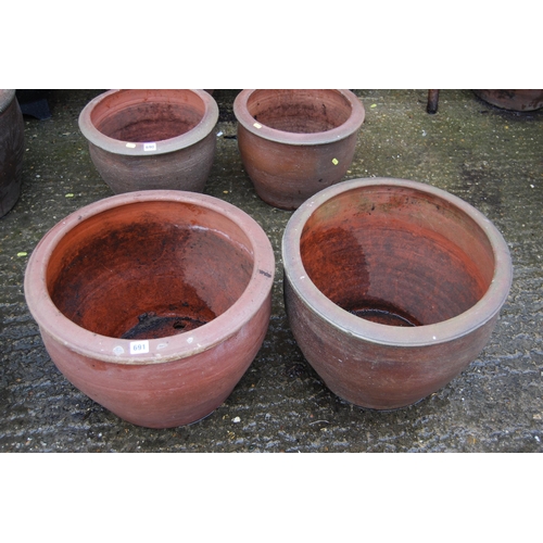 691 - PAIR OF TERRACOTTA PLANTERS (50cm DIAMETER X 40cm HEIGHT)