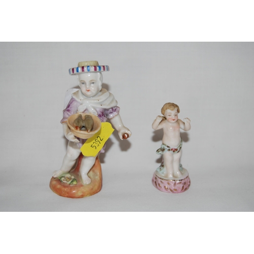 7 - PAIR OF SMALL 19TH CENTURY PORCELAIN FIGURES