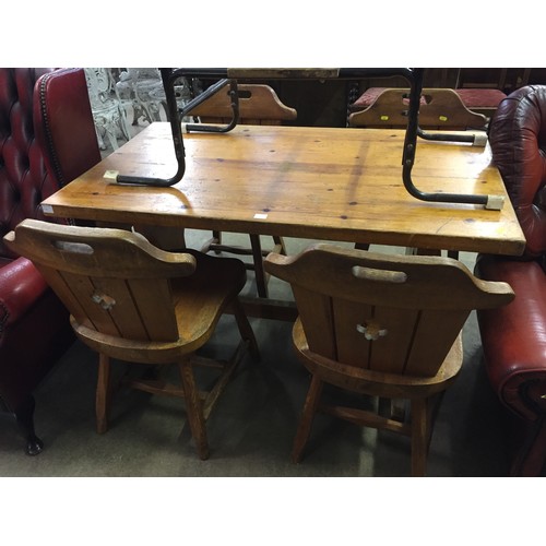 503 - PINE TABLE, 4 CHAIRS & WELSH DRESSER