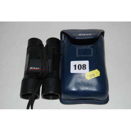 108 - PAIR OF NIKON BINOCULARS IN CASE