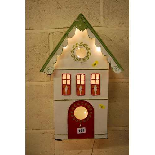 168 - LIGHT UP TIN PLATE BIRD BOX