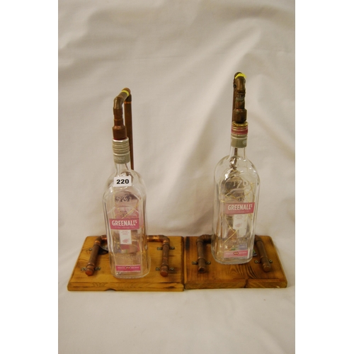 220 - PAIR OF MDOERN GREENALL'S GIN BOTTLE TABLE LAMPS