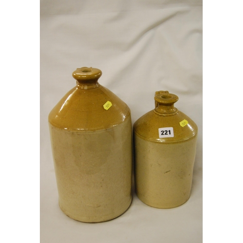 221 - 2 STONEWARE BOTTLES