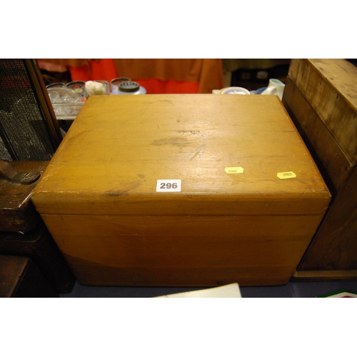 296 - PINE STORAGE BOX & 1 OTHER BOX