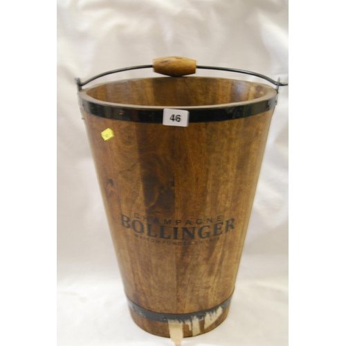 46 - BOLLINGER WOODEN & METAL BOUND ICE BUCKET (40)