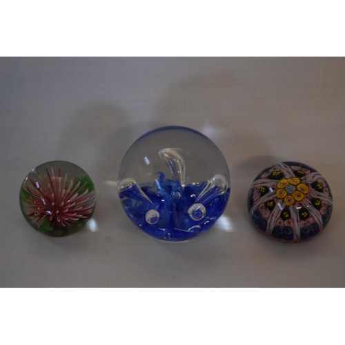 17 - 3 GLASS PAPERWEIGHTS