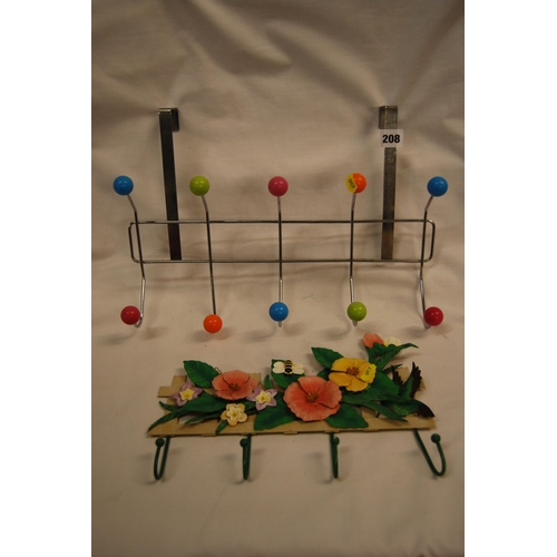 208 - RETRO SPUTNIK COAT HANGER & METAL FLOWER COAT HANGER