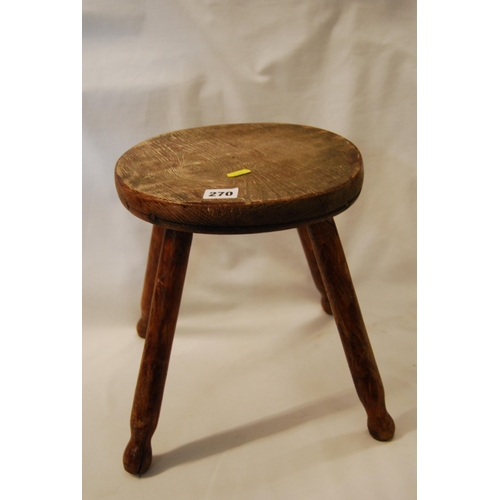 270 - CIRCULAR OAK 4 LEG STOOL