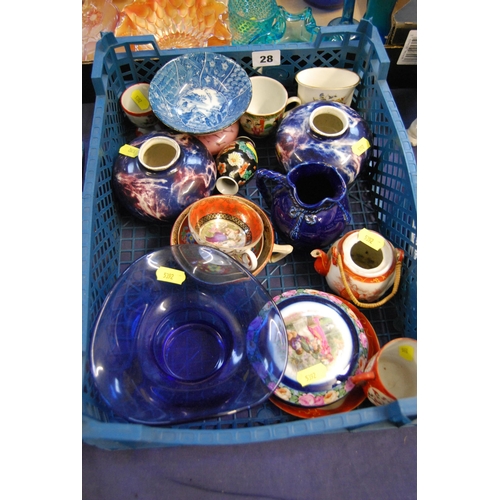 28 - QUANTITY OF DECORATIVE POTS, ETC