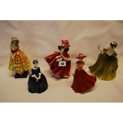 48 - 4 ROYAL DOULTON BONE CHINA FIGURINES 