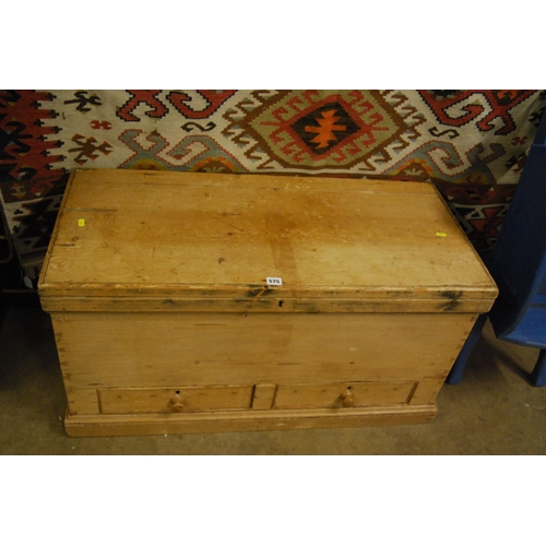 575 - 19TH CENTURY PINE MULE CHEST FITTED 2 DRAWERS