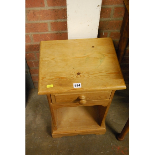 584 - PINE BEDSIDE CUPBOARD