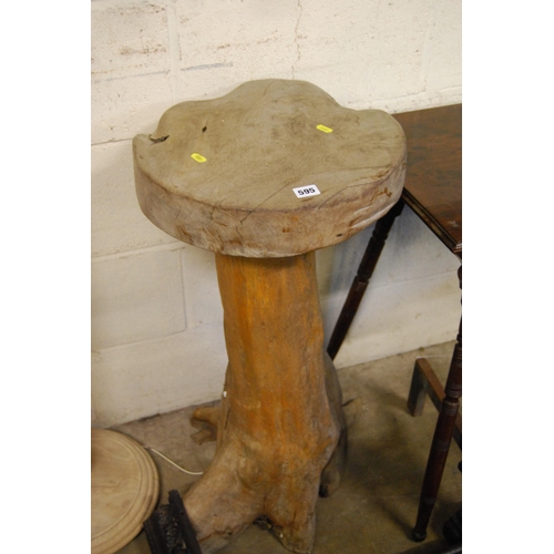 595 - TREE TRUNK GARDEN TABLE