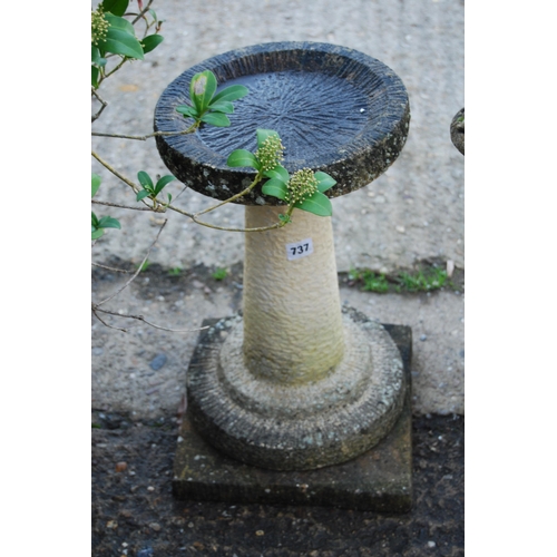 737 - STONEWARE BIRD BATH