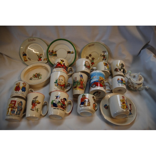 77 - QUANTITY OF VINTAGE CHILDRENS BREAKFAST WARE DECORATED NURSERY RHYMES, ETC