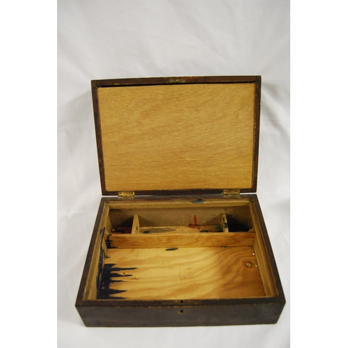 132 - 19TH CENTURY STAINED WRITING BOX