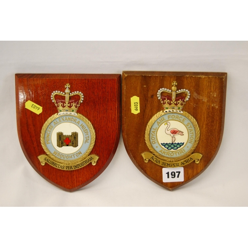 197 - 2 MILITARY PLAQUES RAF STATION AKROTIRI & WROUGHTON