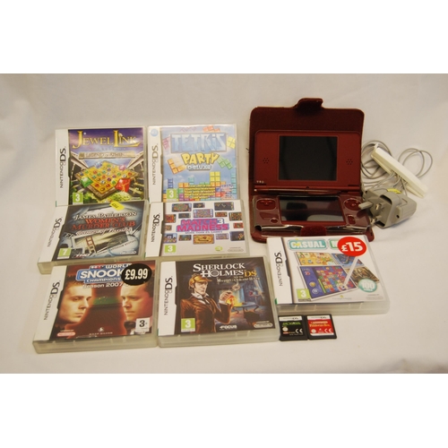 24 - NINTENDO DS XL, 7 GAMES & CHARGER