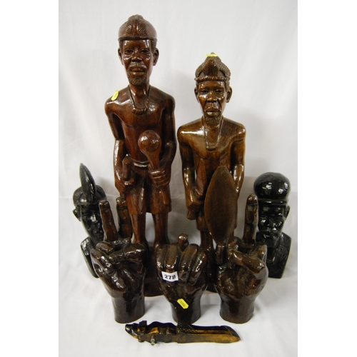 278 - 7 VARIOUS AFRICAN CARVINGS