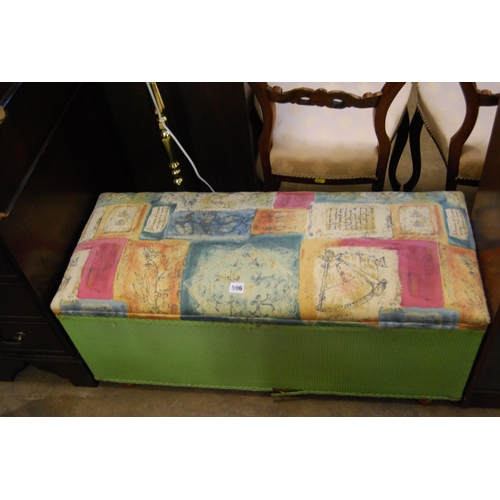 596 - LLOYD LOOM STYLE BOX OTTAMEN