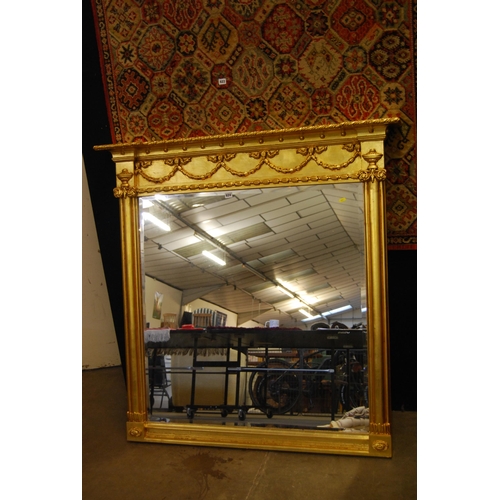 624 - REPRODUCTION REGENCY STYLE OVERMANTLE MIRROR