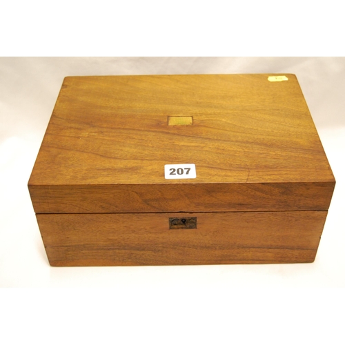 207 - 19TH CENTURY MAHOGANY WRITING SLOPE (REQUIRES SOME ATTENTION)