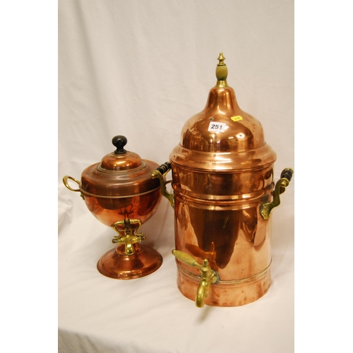 251 - VINTAGE BRASS & COPPER TEA URN & SAMOVAR