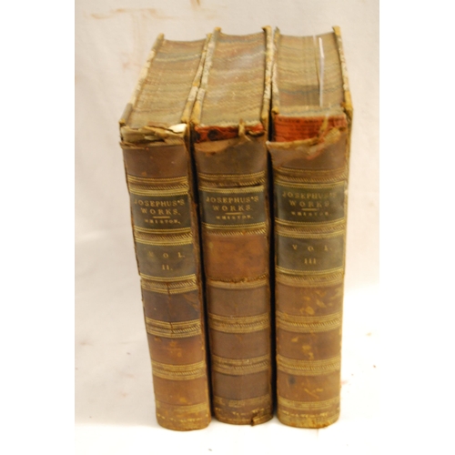 450 - 3 VOLUMES JOSEPHUS'S WORKS BY W. WHISTON 1839