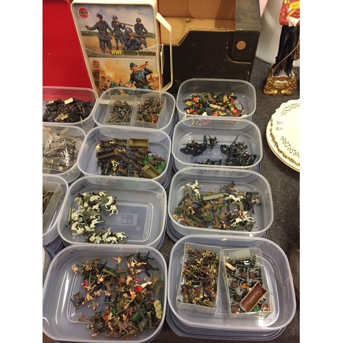 307 - 34 SETS OF WAR GAMES FIGURES, BUILDINGS, SCENERY, MAGAZINES, ETC