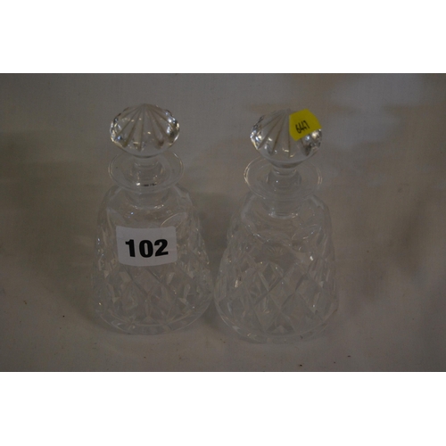 102 - PAIR OF CUT GLASS SCENT BOTTLES