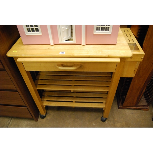 437 - MODERN KITCHEN ISLAND FITTED DRAWER AND SLIDE AND 2 SLATTED SHELVES