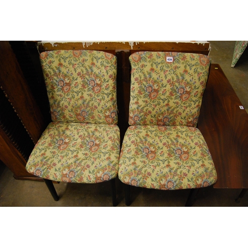 439 - PAIR OF RETRO UPHOLSTERED DINING CHAIRS