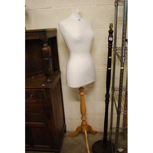 440 - DRESSMAKERS DUMMY ON BEECH STAND