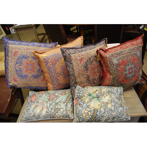 459 - 4 TURKISH DESIGN CUSHIONS AND 2 LIBERTY CUSHIONS