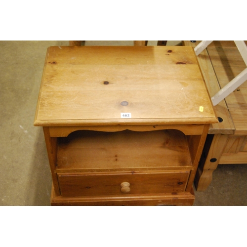 462 - PINE BEDSIDE STAND FITTED DRAWER