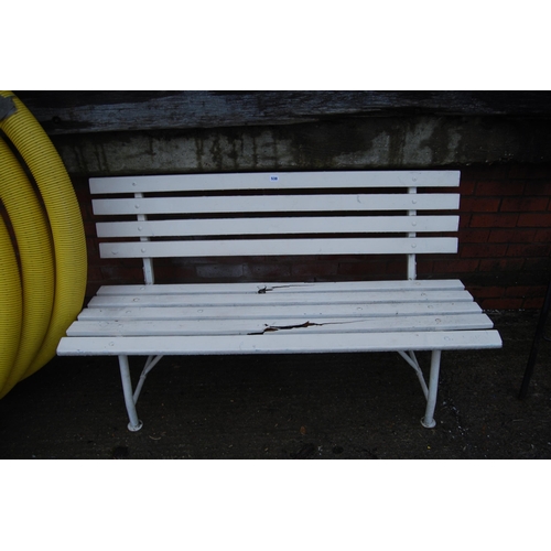 538 - WHITE PAINTED GARDEN BENCH