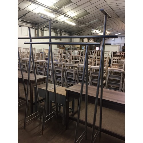 517 - 2 STEEL SHOP DISPLAY HANGING RAILS