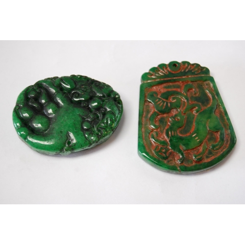 16 - 2 JADE PENDANTS