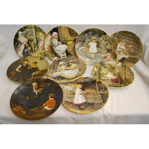 386 - SET OF 7 WEDGWOOD YESTERDAY'S CHILD COLLECTORS PLATES & 2 OTHERS